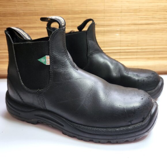 Blundstone Steel Toe Chelsea Boot Size AU 8.5 US 9.5 Oil Resistant Black Leather - Picture 1 of 14